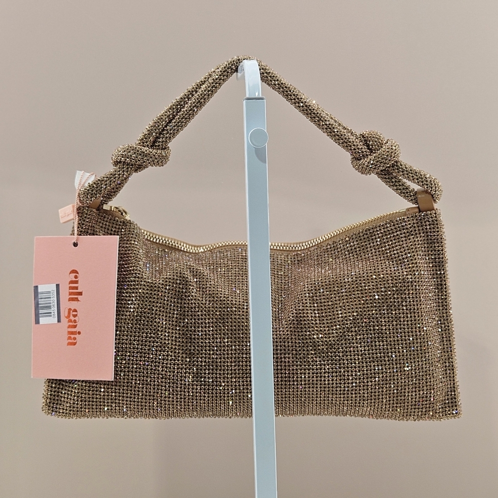 LAST ONE! Cult Gaia Purse Champagne Hera Nano Rhinestone Shoulder Bag Wedding - Picture 8 of 9